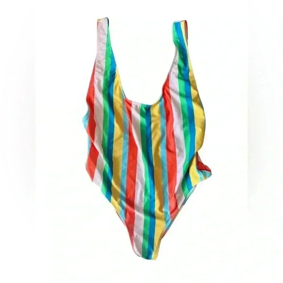 ZARA One Piece Swimsuit - Multicolor Stripes 🩷❤️🧡💛💚🩵💙💜 - Picture 3 of 6